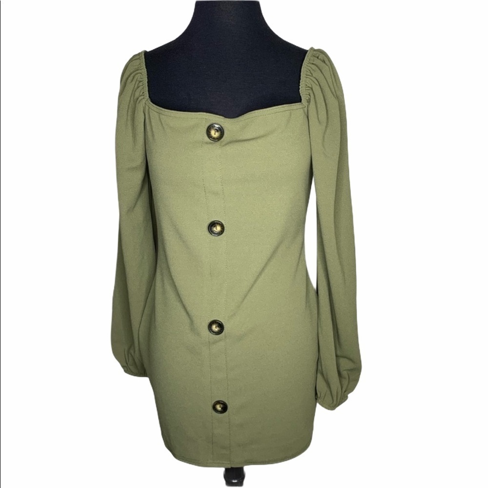 New NastyGal Womens Mini Dress olive size 8 BNWT